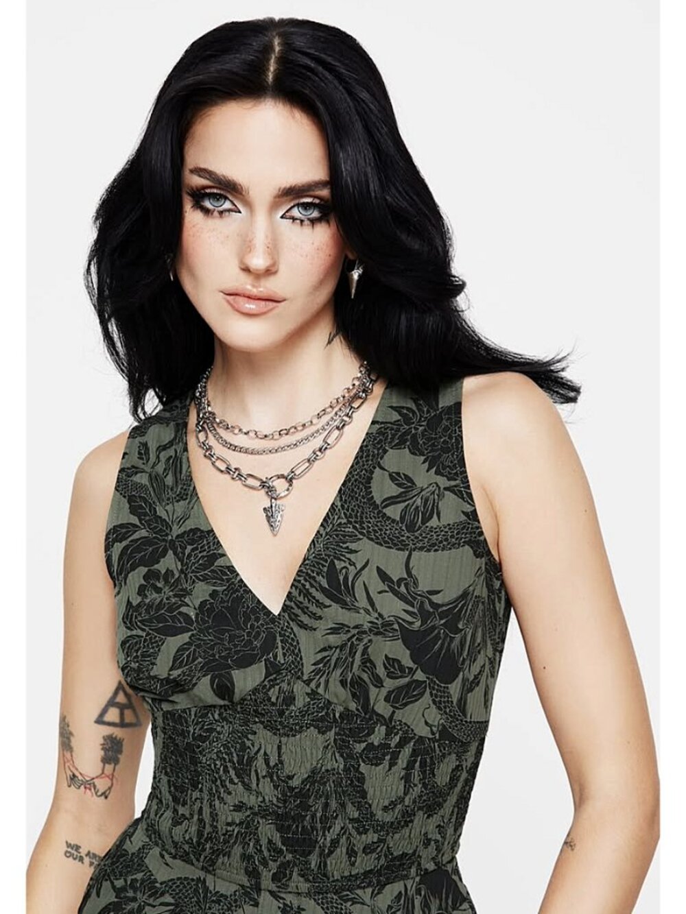DISTURBIA Bashe dark cottagecore cotton tank top